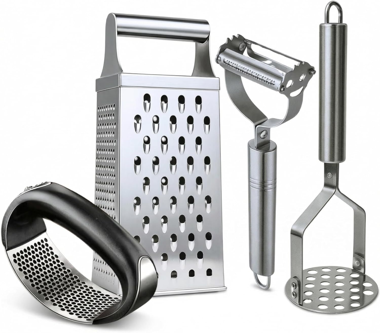 Kit 4 Utensílios para Cozinha Inox